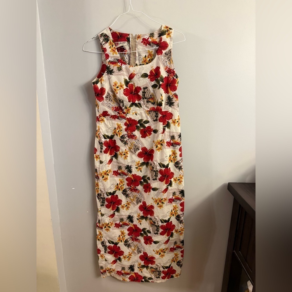 Vintage Hilo Hattie Hawaiian Original Floral Maxi Dress | Made in Hawaii Size 12